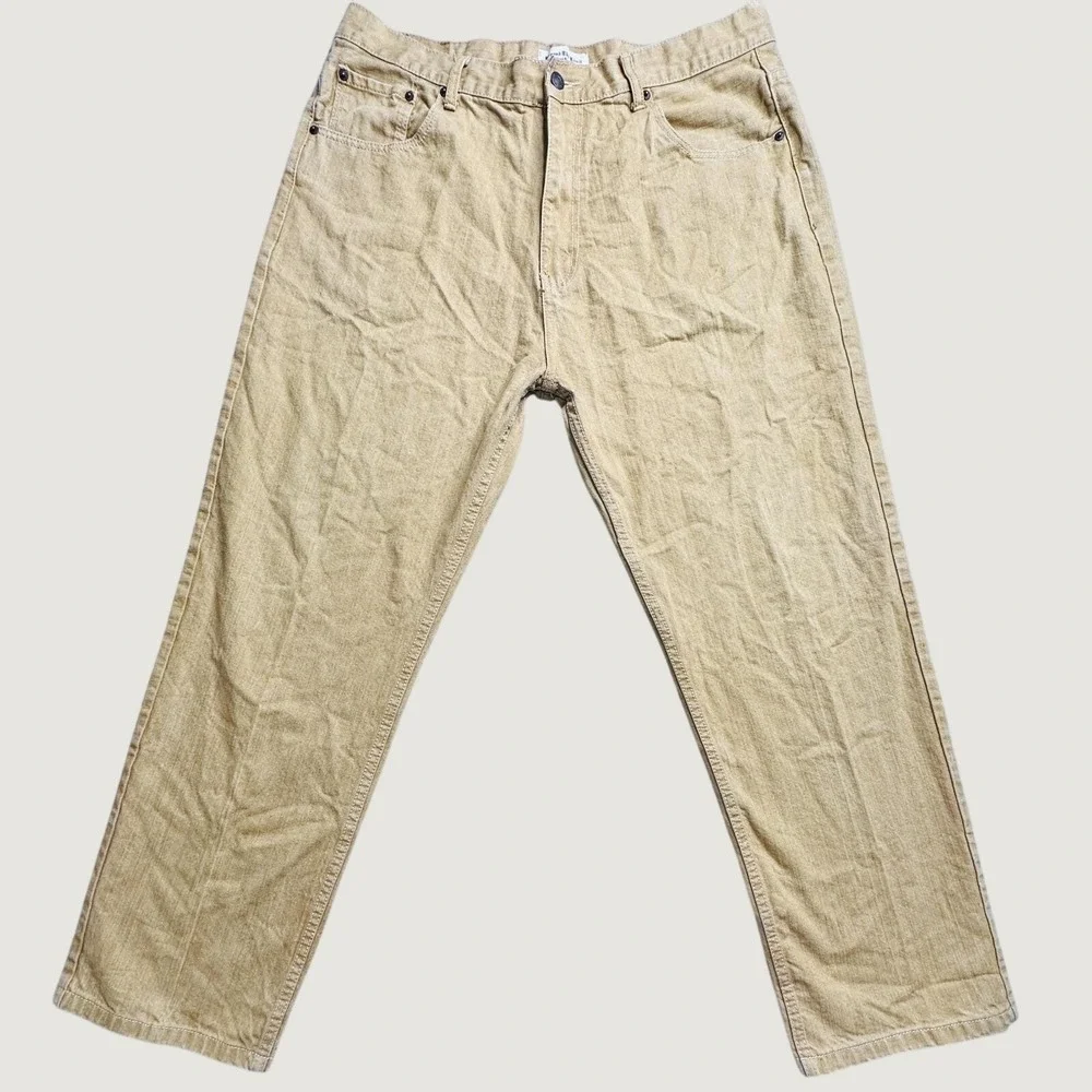 Beyond The Limit Jeans Men 42 (39x31) Tan Khaki Straight Leg Denim Casual Rugged